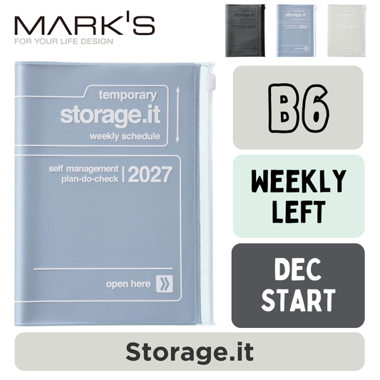 Mark's 2027 Planner Diary - B6 | Weekly Left | Storage.it