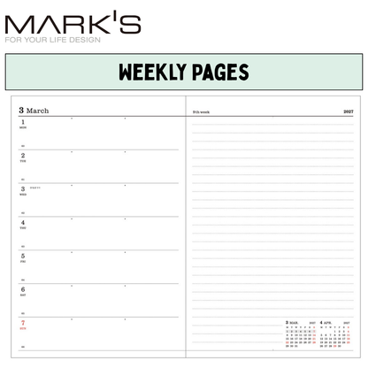 Mark's 2027 Planner Diary - B6 | Weekly Left | Refill