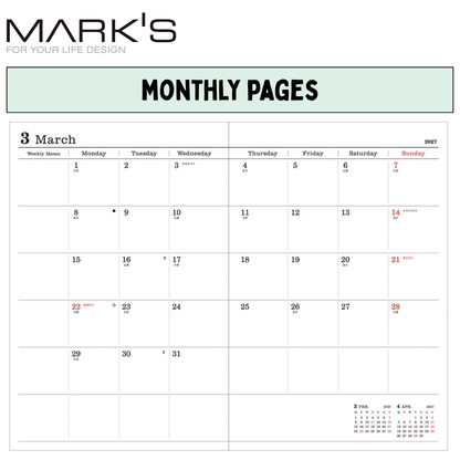 Mark's 2027 Planner Diary - B6 | Weekly Left | Refill