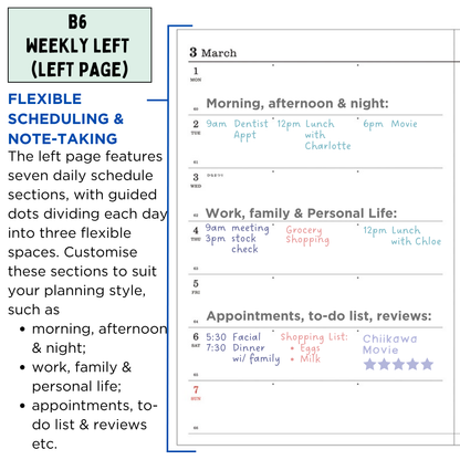 Mark's 2027 Planner Diary - B6 | Weekly Left | Refill