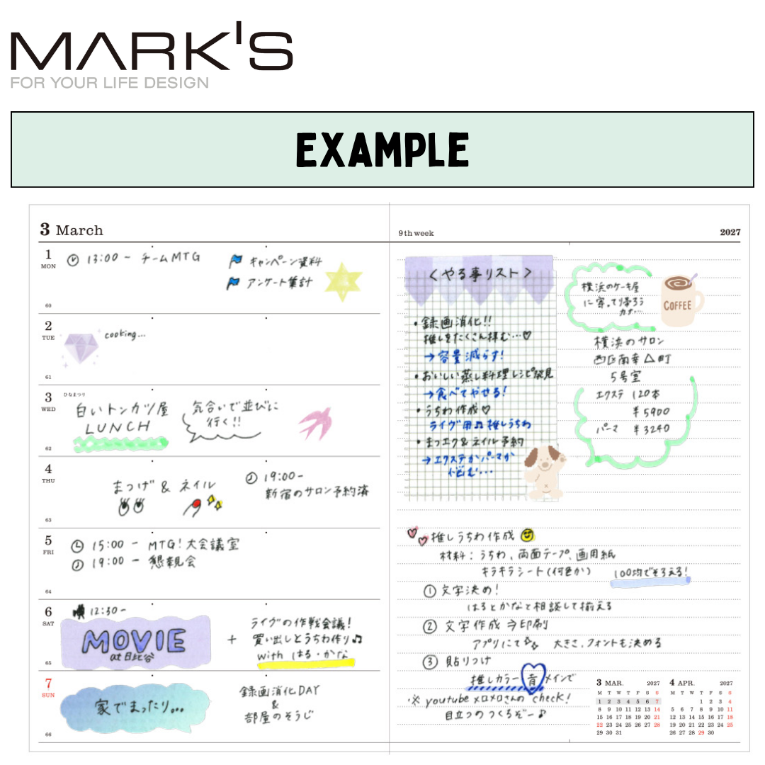 Mark's 2027 Planner Diary - B6 | Weekly Left | Refill