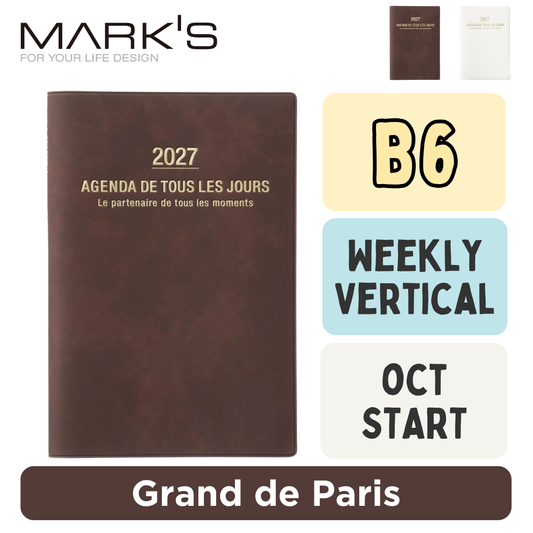 Mark's 2027 Planner Diary - B6 | Weekly Vertical | Grand de Paris