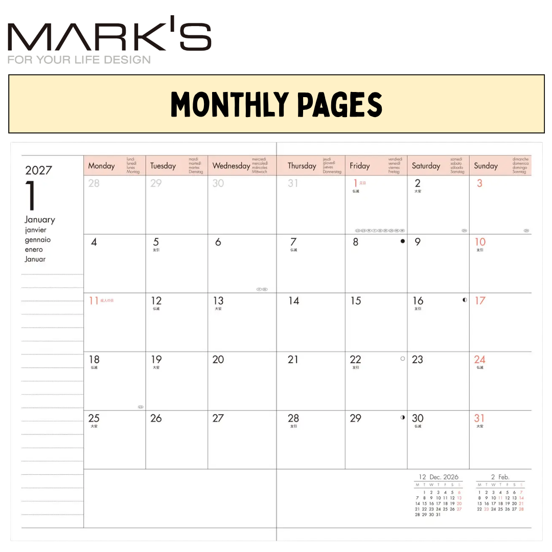 Mark's 2027 Planner Diary - B6 | Weekly Vertical | Grand de Paris