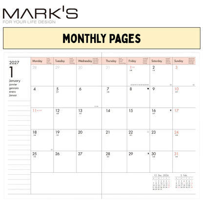 Mark's 2027 Planner Diary - B6 | Weekly Vertical | Grand de Paris