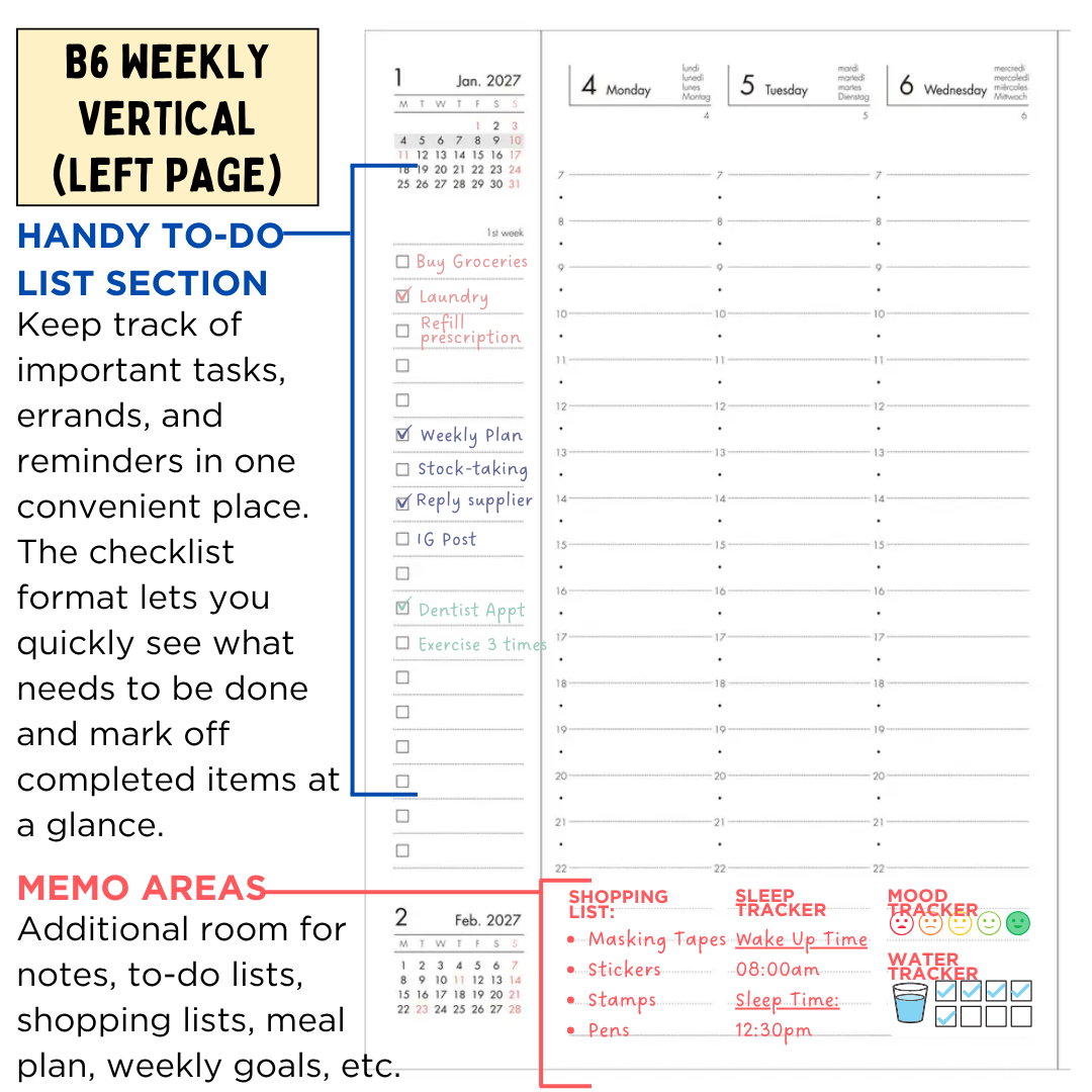 Mark's 2027 Planner Diary - B6 | Weekly Vertical | Grand de Paris