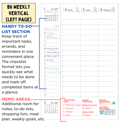 Mark's 2027 Planner Diary - B6 | Weekly Vertical | Grand de Paris