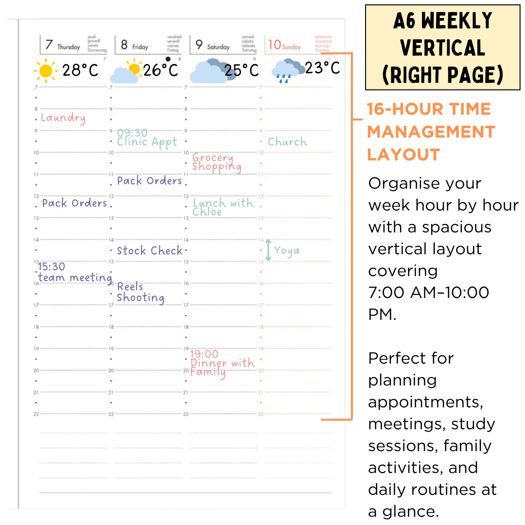 Mark's 2027 Planner Diary - B6 | Weekly Vertical | Grand de Paris