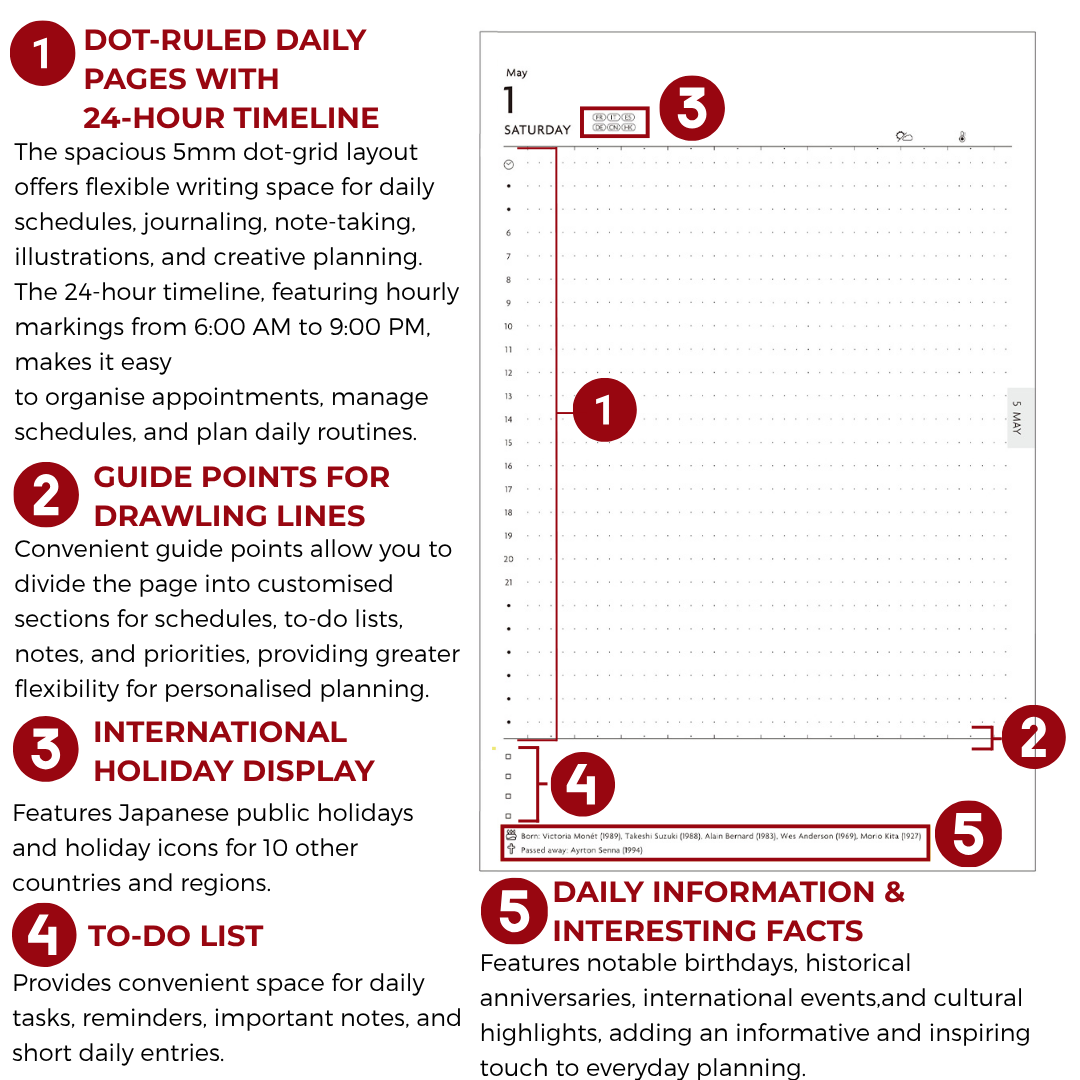 Mark's 2027 Planner Diary - B6 | Daily | Refill