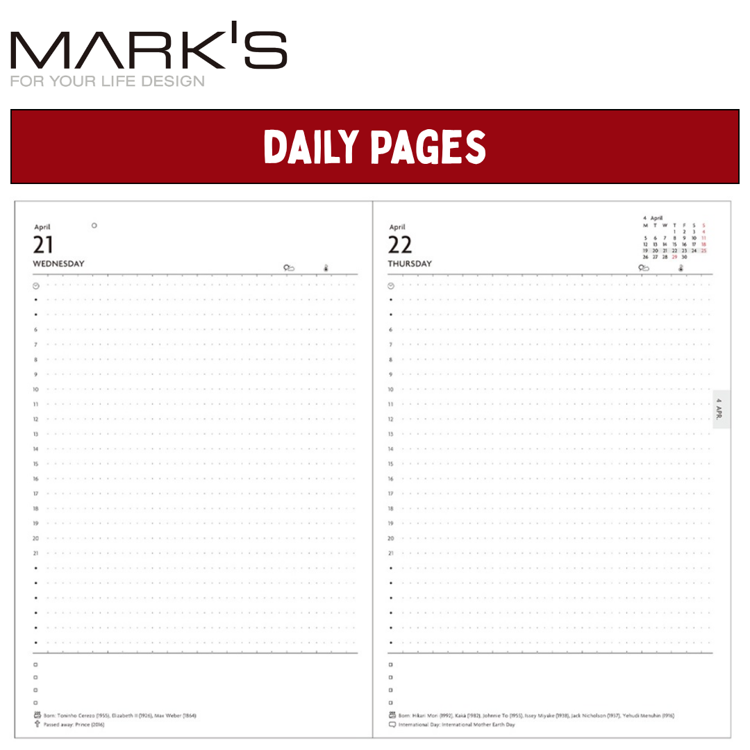 Mark's 2027 Planner Diary - B6 | Daily | Refill