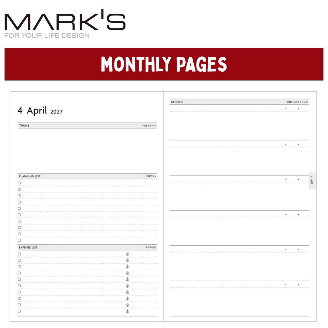 Mark's 2027 Planner Diary - B6 | Daily | Refill