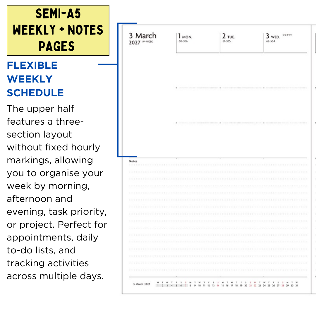 Mark's 2027 Planner Diary - Semi A5 | Weekly + Notes | EDiT Nuanced Colour