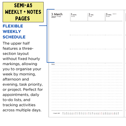 Mark's 2027 Planner Diary - Semi A5 | Weekly + Notes | EDiT Nuanced Colour