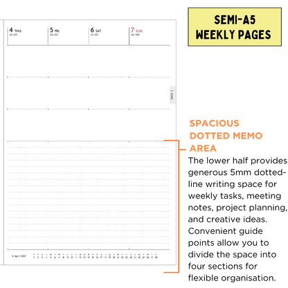 Mark's 2027 Planner Diary - Semi A5 | Weekly + Notes | EDiT Nuanced Colour