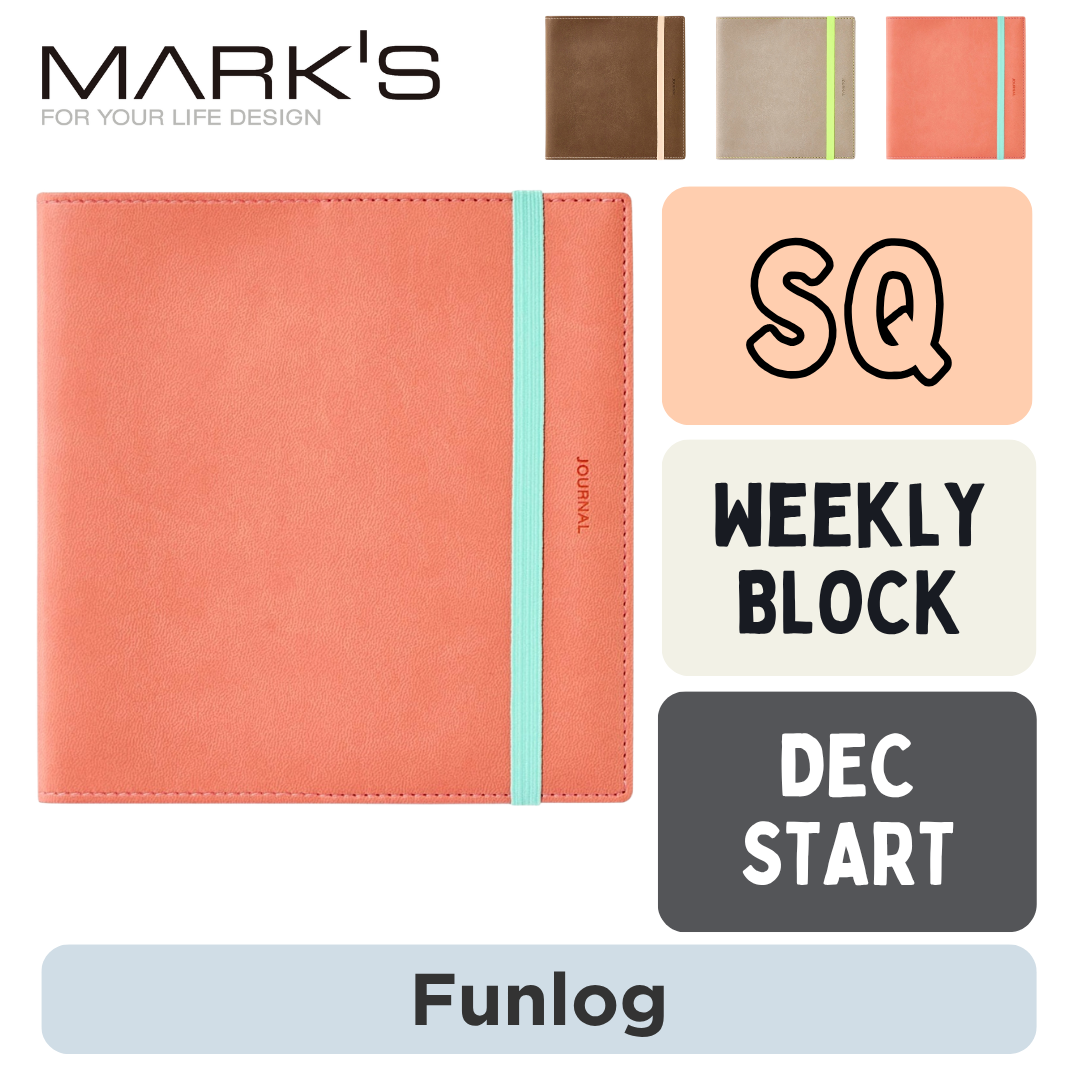Mark's 2027 Planner Diary - Square | Weekly Block | Funlog PU Cover