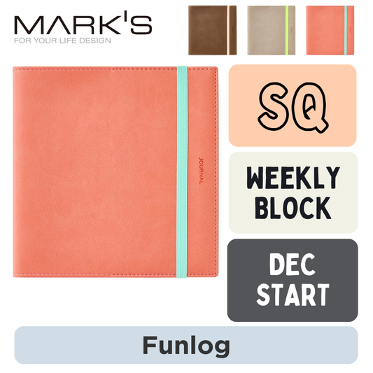 Mark's 2027 Planner Diary - Square | Weekly Block | Funlog PU Cover