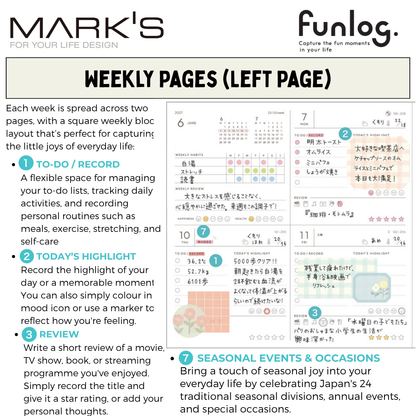 Mark's 2027 Planner Diary - Square | Weekly Block | Funlog Clear Slide Zipper