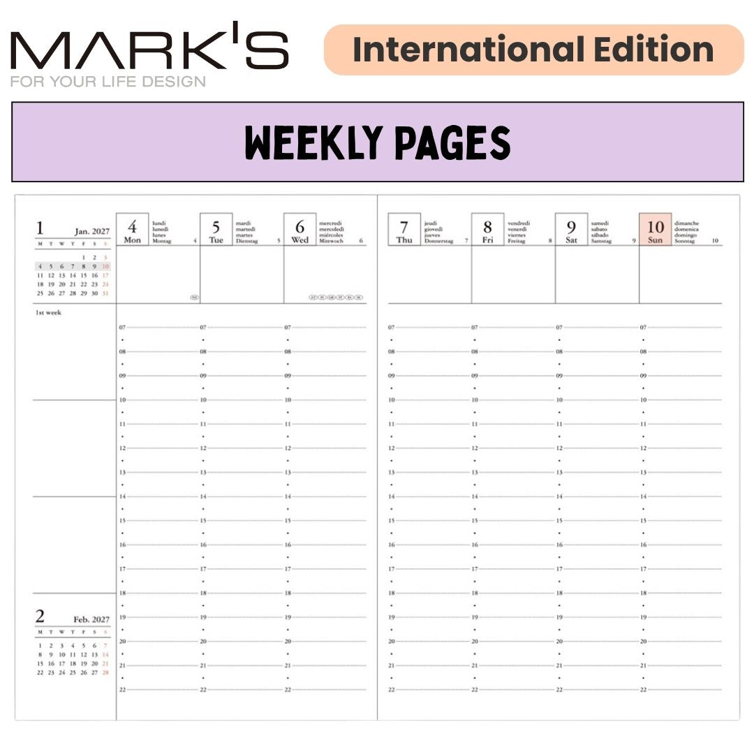 Mark's 2027 Planner Diary - A6 | Weekly Vertical | Refill