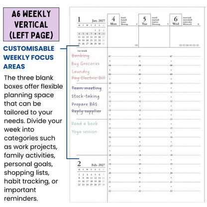 Mark's 2027 Planner Diary - A6 | Weekly Vertical | Refill