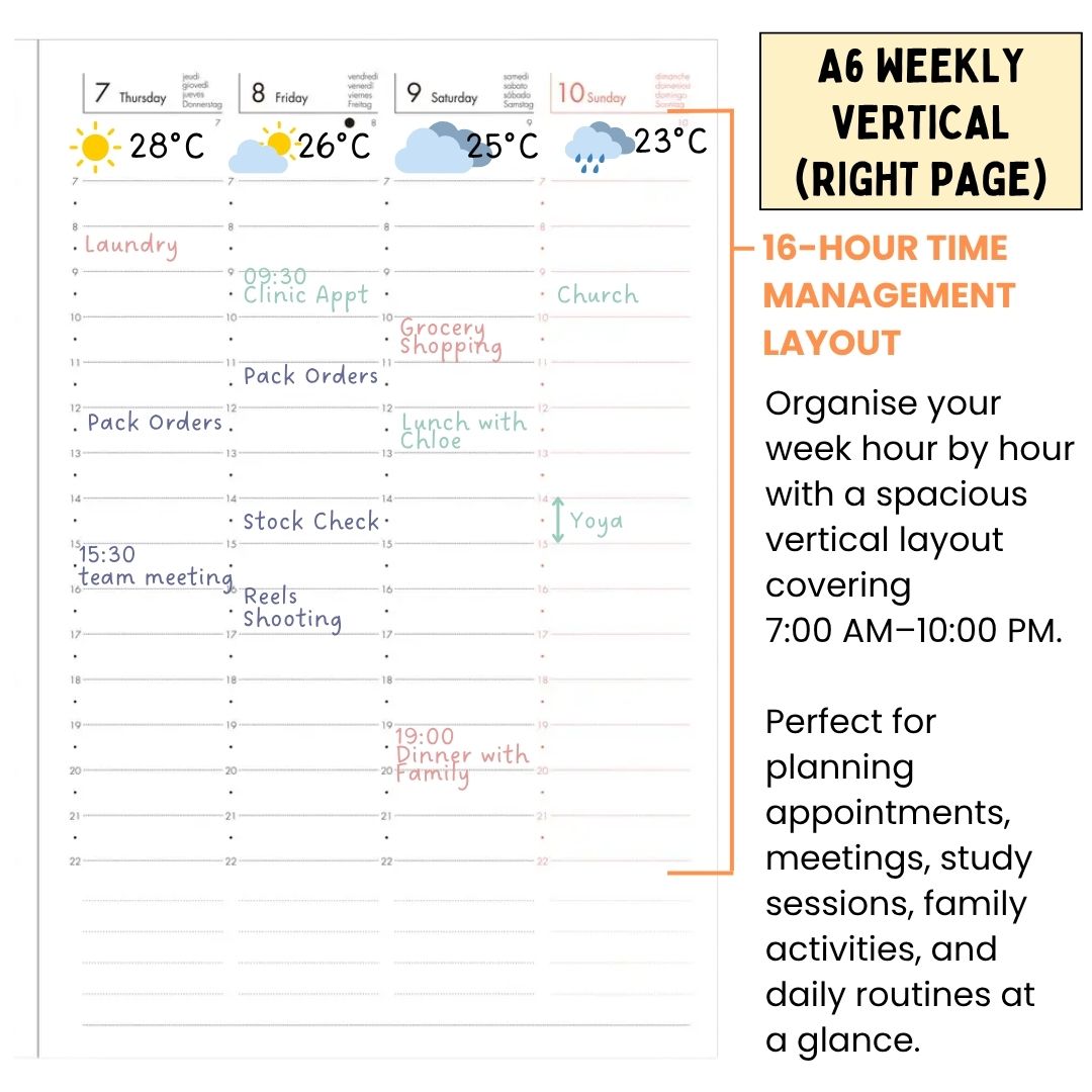 Mark's 2027 Planner Diary - B6 | Weekly Vertical | Colour