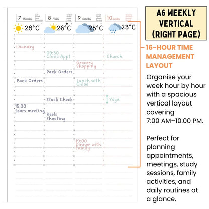 Mark's 2027 Planner Diary - B6 | Weekly Vertical | Colour