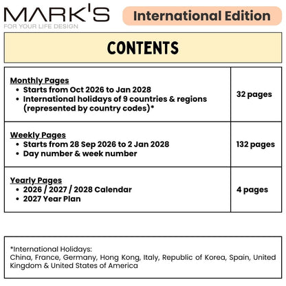 Mark's 2027 Planner Diary - B6 | Weekly Vertical | Colour