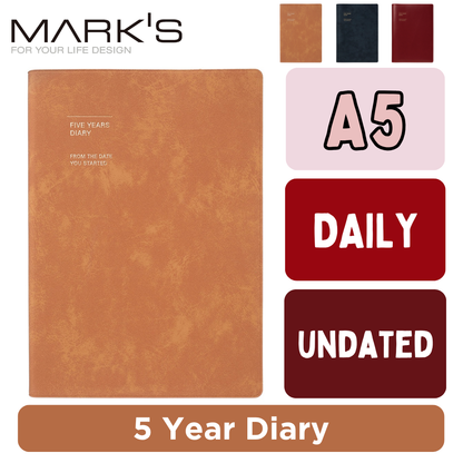 Mark's 5 Year Diary - A5 | Undated