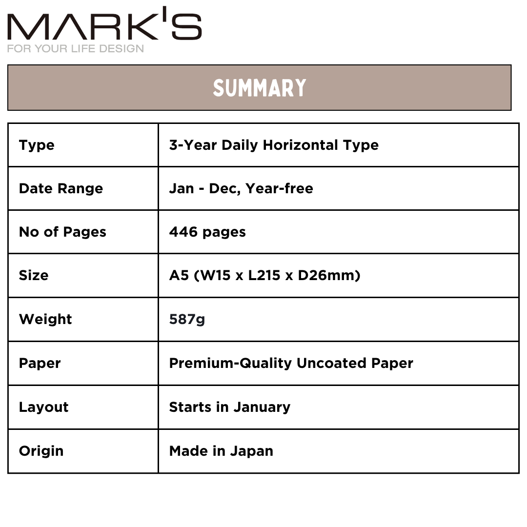 Mark's 3 Year Diary - A5 | Undated