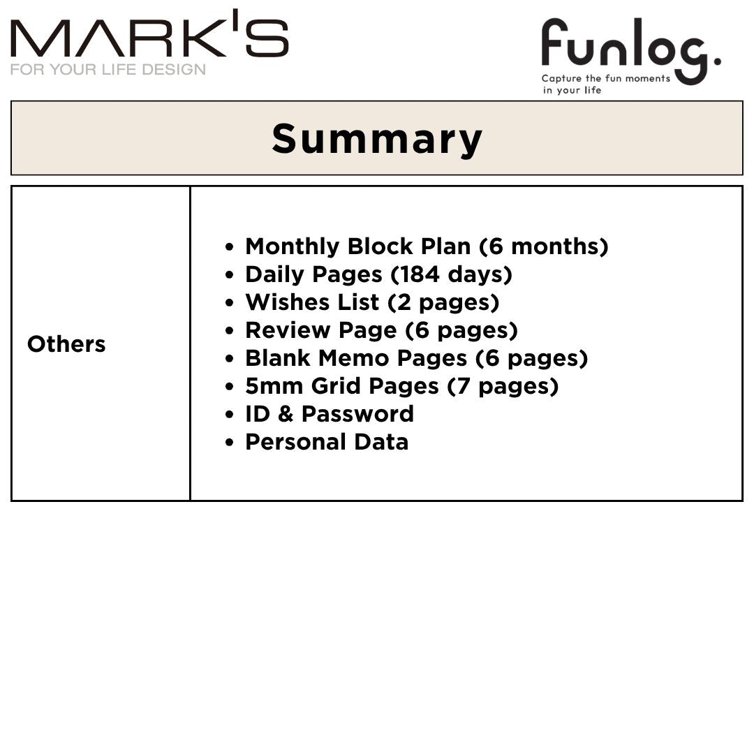 Mark's Undated Planner Diary - A6 | Daily Block | Funlog