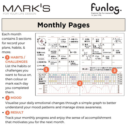 Mark's Undated Planner Diary - A6 | Daily Block | Funlog