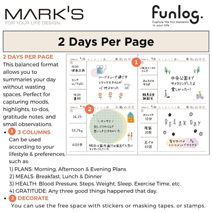 Mark's Undated Planner Diary - A6 | Daily Block | Funlog