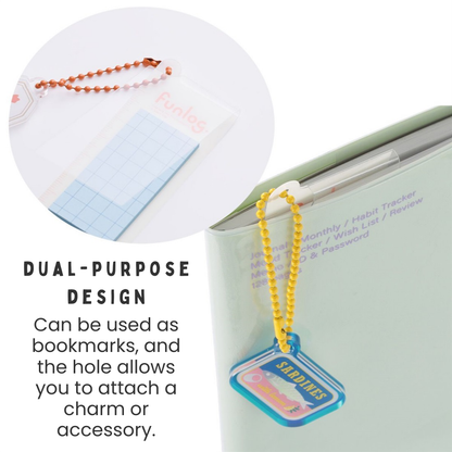 Mark's Funlog Bookmark with Mini Sticky Notes - Small | 4 Patterns