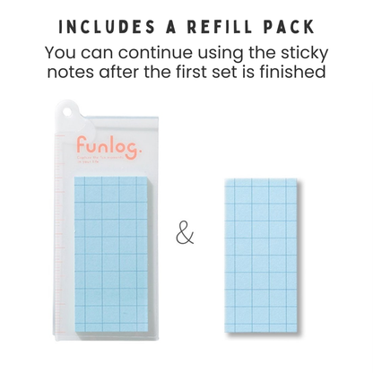 Mark's Funlog Bookmark with Mini Sticky Notes - Small | 4 Patterns