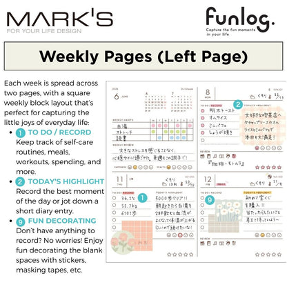 Mark's 2026 Planner Diary - Square | Weekly Block | Funlog