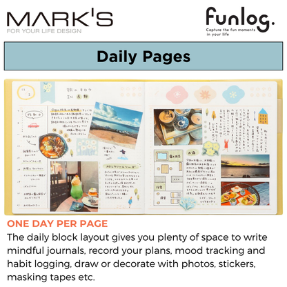 Mark's Funlog Undated Planner Diary - Square Pocket | Daily Page