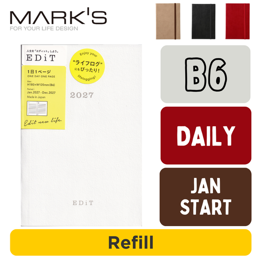 Mark's 2027 Planner Diary - B6 | Daily | Refill