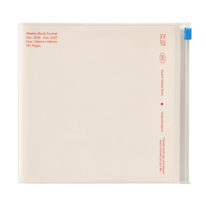 Mark's 2027 Planner Diary - Square | Weekly Block | Funlog Clear Slide Zipper