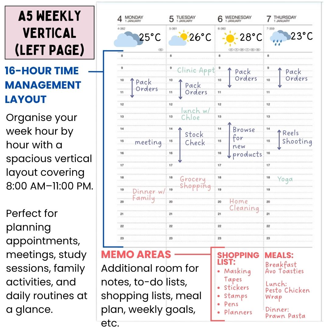 Mark's 2027 Planner Diary - A5 | Weekly Vertical | Patterns