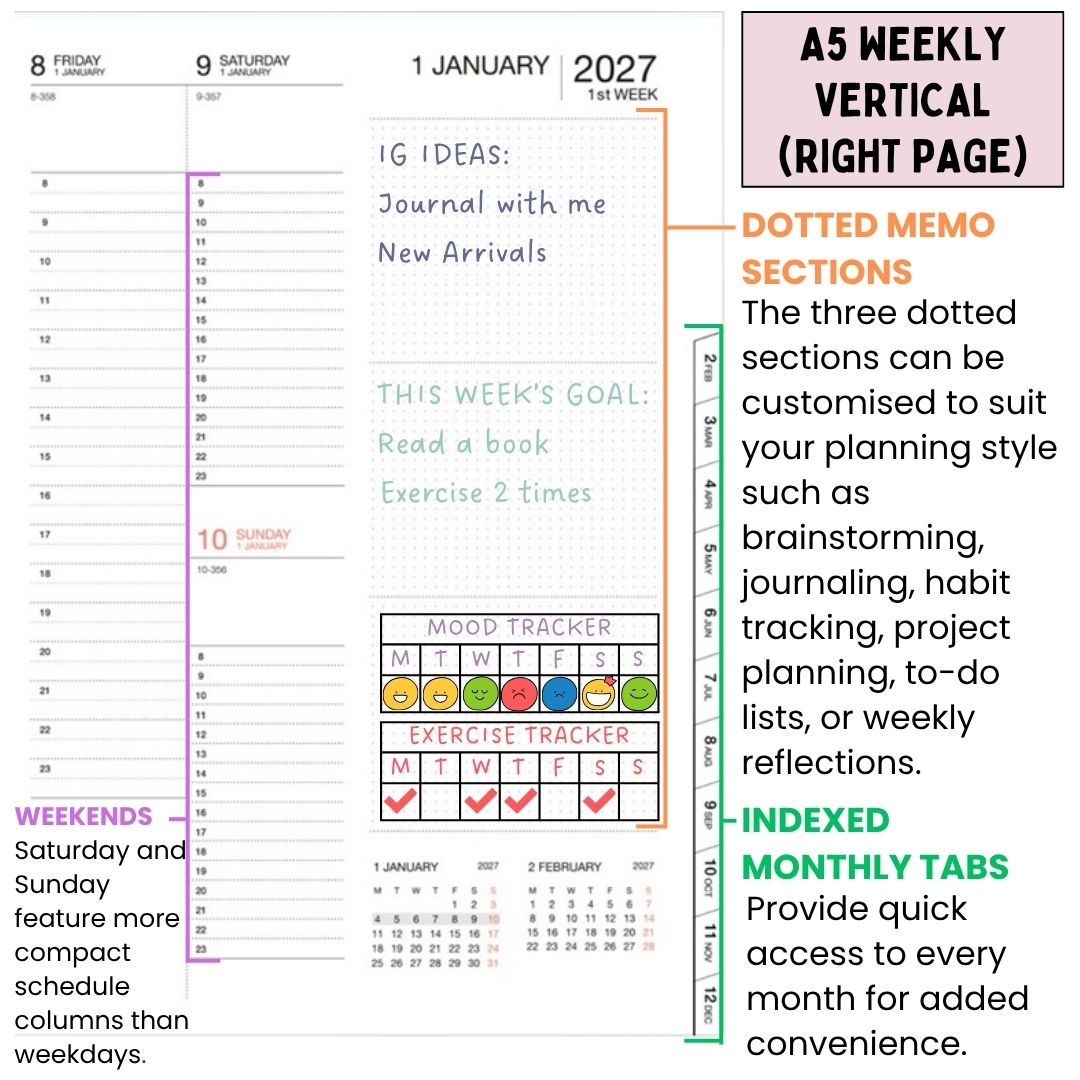 Mark's 2027 Planner Diary - A5 | Weekly Vertical | Patterns