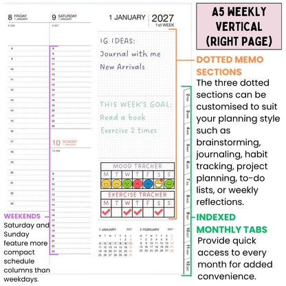 Mark's 2027 Planner Diary - A5 | Weekly Vertical | Patterns