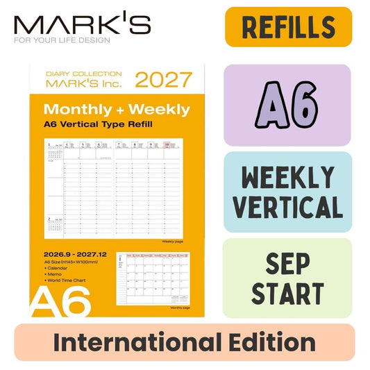 Mark's 2027 Planner Diary - A6 | Weekly Vertical | Refill