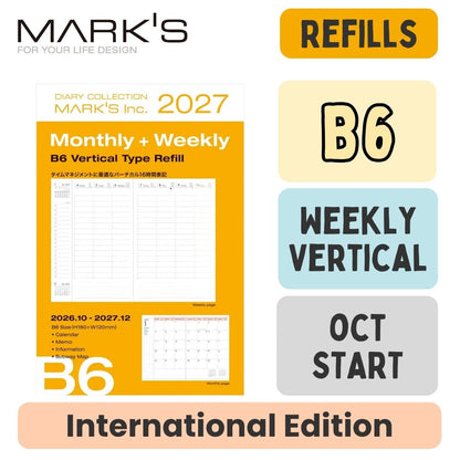 Mark's 2027 Planner Diary - B6 | Weekly Vertical | Refill