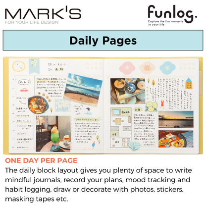 Mark's Funlog Undated Planner Diary - Square | Daily Page