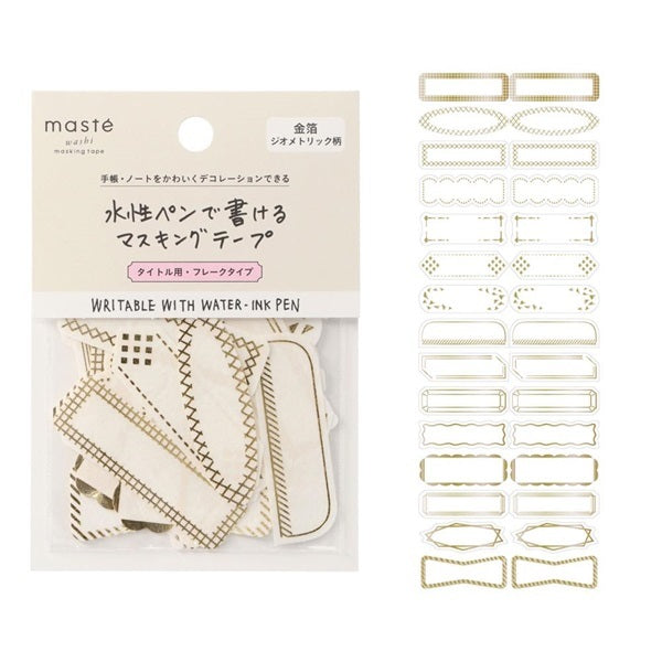 Mark's Masté Writable Masking Stickers with Gold Foil - Geometric