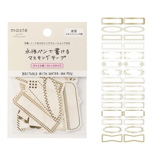 Mark's Masté Writable Masking Stickers with Gold Foil - Geometric