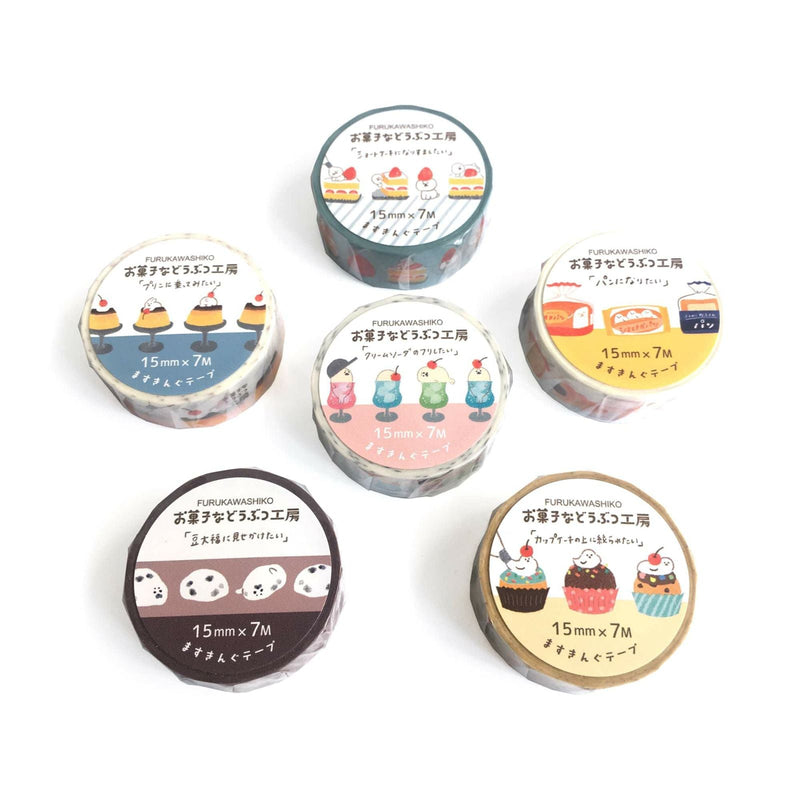 Furukawa Paper Works Sweets Animal Workshop Washi Tape - Mame Daifuku