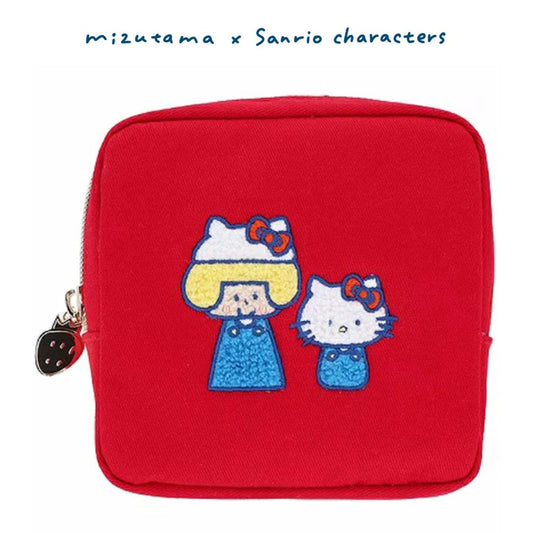 Mizutama x Sanrio Characters x Sun-Star Embroidery Pouch - Hello Kitty