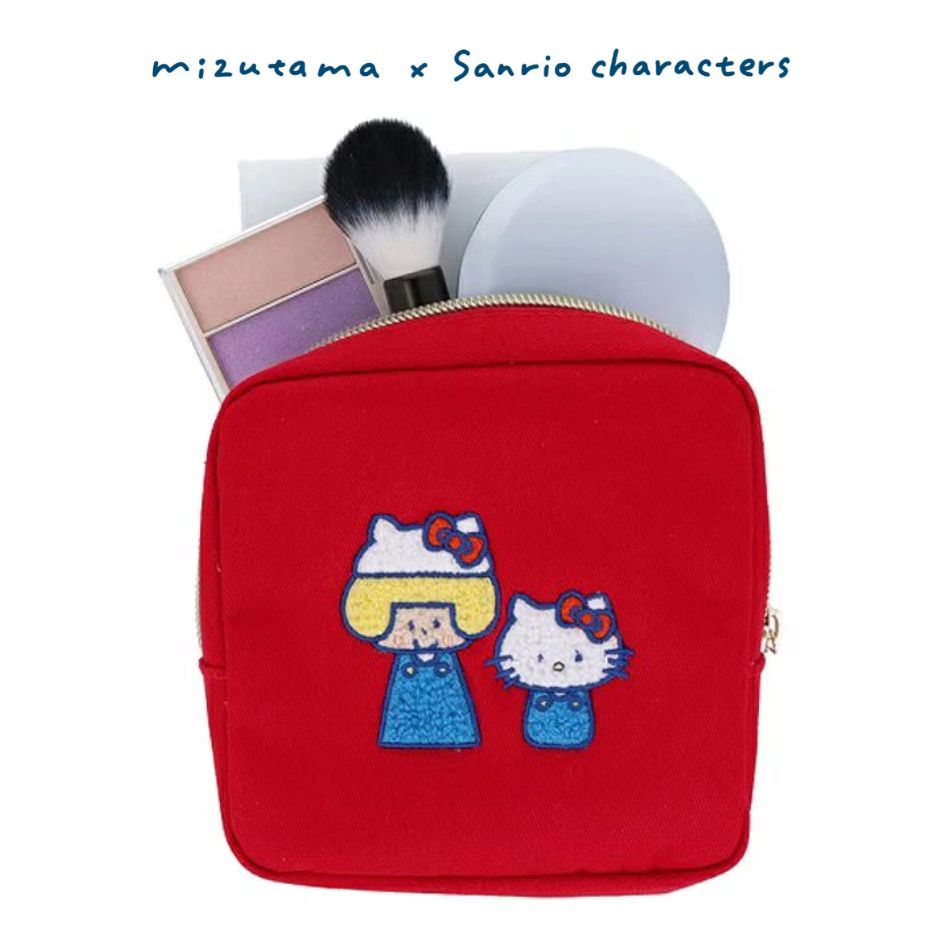 Mizutama x Sanrio Characters x Sun-Star Embroidery Pouch - Hello Kitty