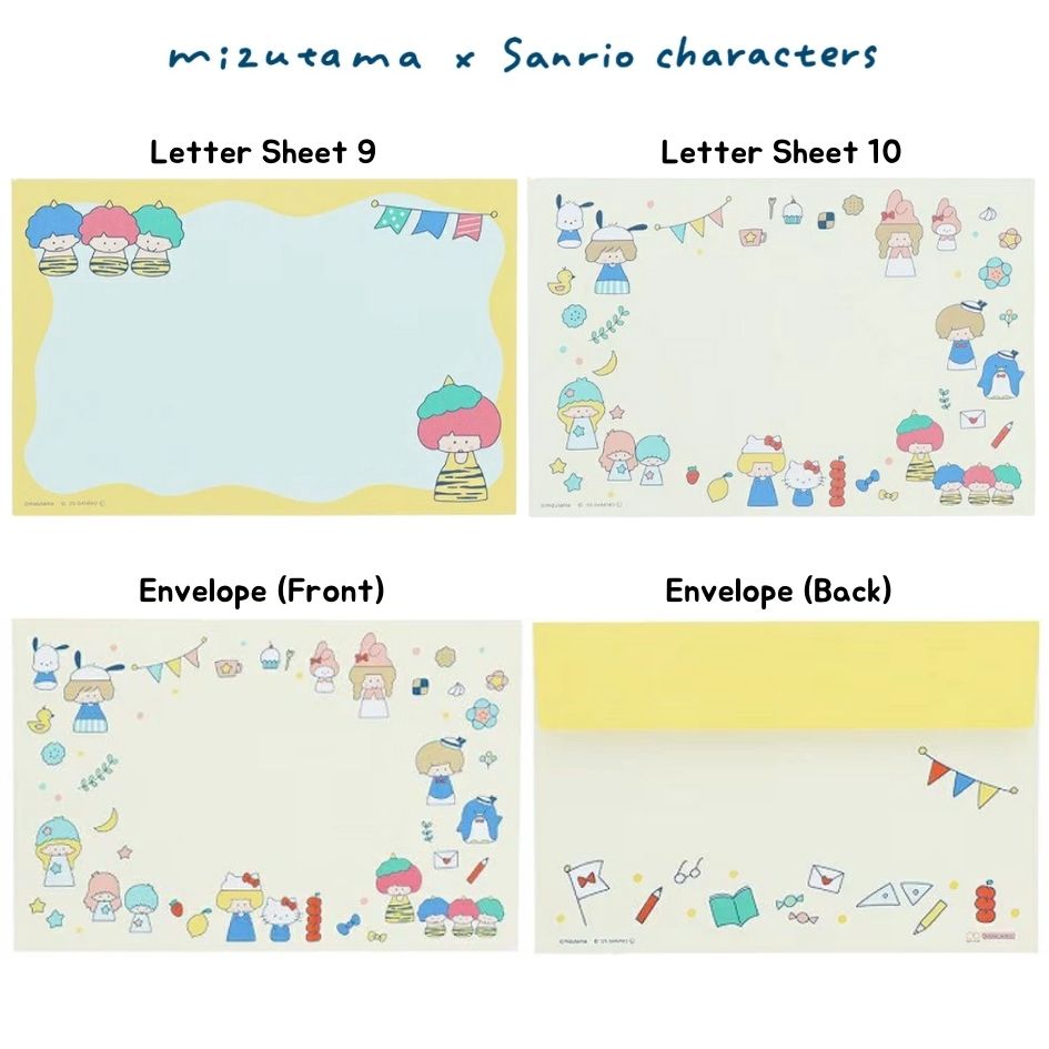 Mizutama x Sanrio Characters x Sun-Star Letter Set - Circle