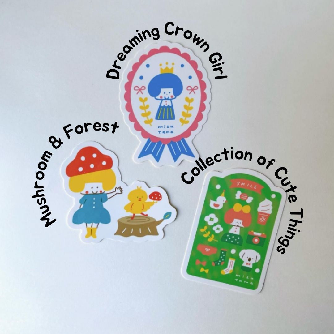 [BUNGUJOSHI 2025] Mizutama x Bungu Tsutaya Die-Cut Stickers