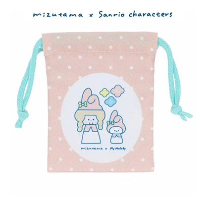 Mizutama x Sanrio Characters x Sun-Star Drawstring Bag Set - Hello Kitty & My Melody